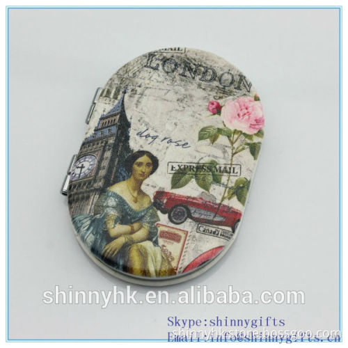 Oval shape compact mirror glass two-way mirror glass